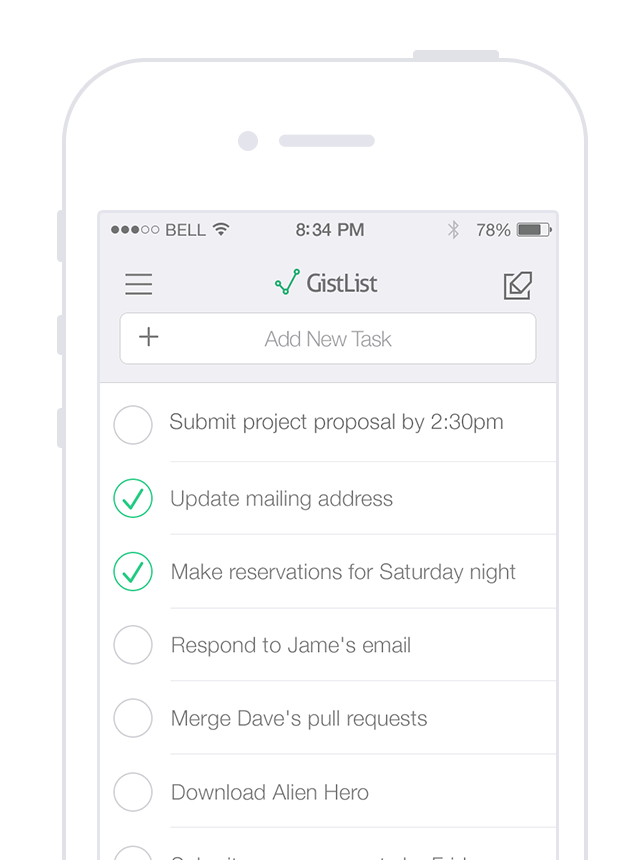 Gistlist screenshot